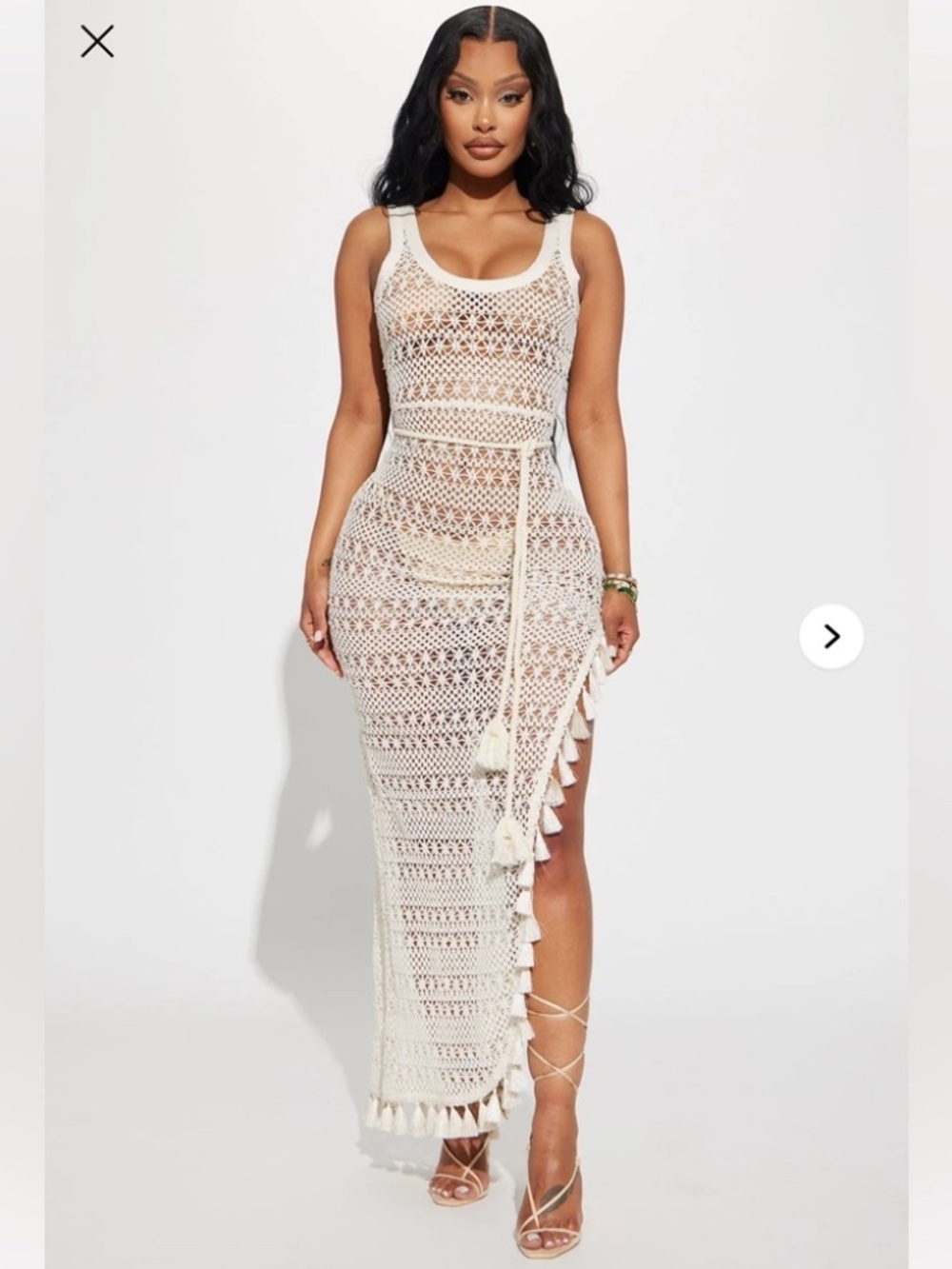 Laguna Crochet Maxi Dress - Ivory